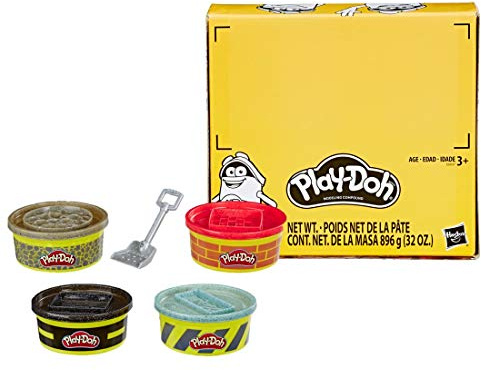 Play-Doh Wheels Baustellen-Knete 4er-Pack mit extragroßen Dosen, 4 Farben
