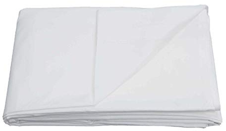 Sleepdown Flat Sheet Bed Linen Bedding Super Soft Easy Care Cotton Blend Plain Dyed Bedsheet Non Iron - White - Super King, 5056242724063