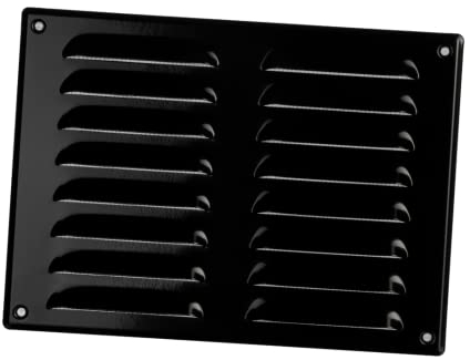 EUROPLAST 260x190mm / 10x7 inch Black Metal Air Vent Grille Cover with Insect Mesh - Ventilation Cover