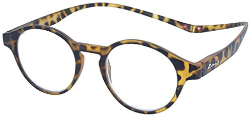 funktionelle MONTANA Lesebrille/-hilfe mit Magnetbügelenden und transparentem Stecketui - MAG in havanna + 1,50 dpt