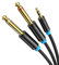 VENTION Cable de 3,5mm a Doble 6.35mm Mono Audio Jack Divisor de Macho a Macho Compatible con Computadora Portátil, Mezclador, Amplificador, Guitarra 5m