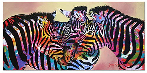 Großes Plakat Bunte Zebra-Dekoration Poster Und Drucke Wandbilder Für Wohnzimmer Home Decor Leinwand Malerei Home Decoration