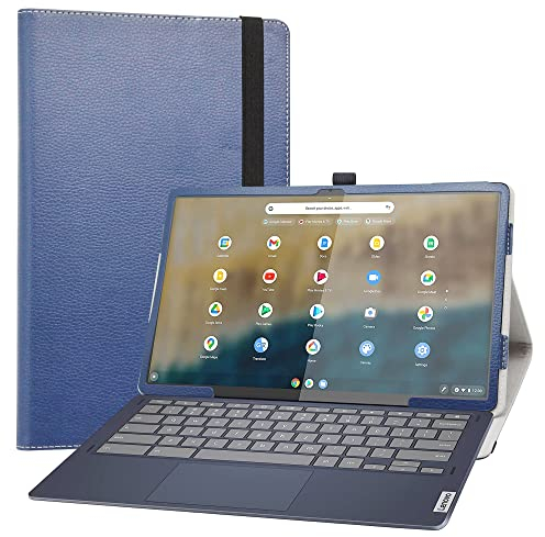 LiuShan per Lenovo Ideapad Duet 5 Chromebook Custodia,Slim Sottile Pieghevole con Supporto in Piedi Caso per Lenovo IdeaPad Duet 5 Chromebook 13.3 2 in 1 Tablet,Blu