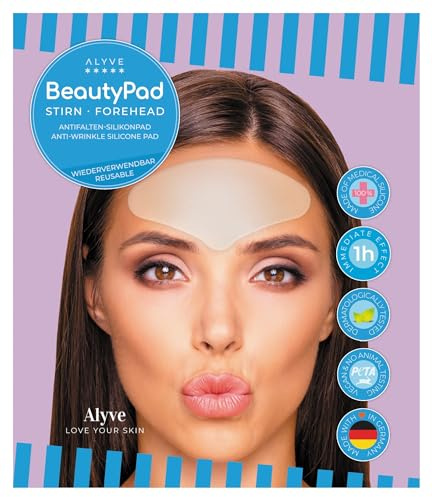 Alyve BeautyPad STIRN Antifaltenpad | Gegen Stirn-/Zornesfalten, aus Medizinischem Silikon, 20-30mal wiederverwendbar, Wirkstoffbooster für deine Pflegemittel