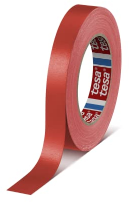 tesa band 4651 Premium leistungsstarkes Gewebeband versch. Breiten und Farben (50 m x 19 mm, rot)