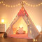 besrey Tipi Zelt für Kinder,Tippi Kinderzelt,Kinderzelt für drinnen,Kindertipi,Kinderzimmer Kuschelecke Mädchen Spielzelt (rosa+beige)