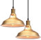 iDEGU 2 Piezas Lámparas Colgantes Vintage Lámpara de Techo Industrial Iluminación E27 Retro Luz Colgante para Cocina, Salón, Dormitorio, Comedor, Pasillo, Restaurante - 27CM (Dorado)