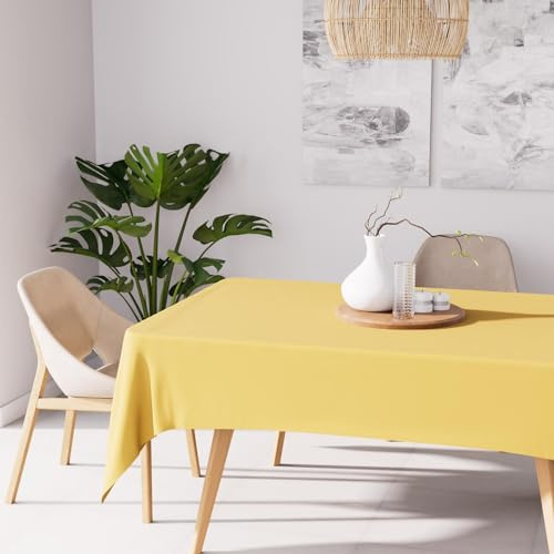 Soleil d'ocre, Alix Nappe 160x270 cm, Jaune radieux, Polyester déperlant
