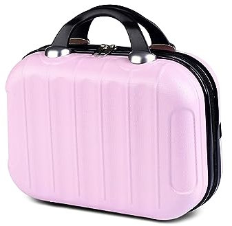 Balakaka Beauty Case da Viaggio Rigido 10L, 14 pollici Beauty Case Donna con Manico, Impermeabile ABS Trucchi Borsa per Cosmetici Può Essere Appeso ai Bagagli, Rosa chiaro