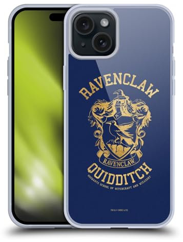 Head Case Designs Offizielle Harry Potter Ravenclaw Quidditch Deathly Hallows X Soft Gel Handyhülle Hülle kompatibel mit Apple iPhone 15 Plus