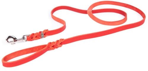 CopcoPet - Hundeleine Rot 3 m x 15 mm aus hochwertigem Rindsleder - Weiche Fettlederleine mit Chrom Karabiner - Geflochtene Führleine für Hunde - Hunde Zubehör 100% Handmade in Germany