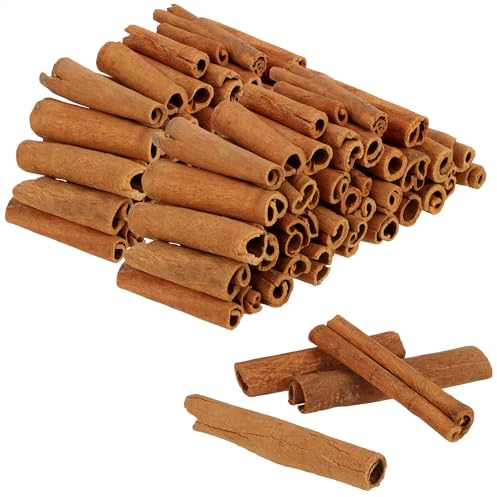 com-four® 100x Deko-Zimtstange - Cassia-Gewürzrinde - Bastelzimt für Kränze, Gestecke und DIY-Projekte - weihnachtliche Streudeko (100x Zimtstange - small)