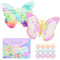 Dereine Mädchen Schmetterling Party Einladung, 12 Stück Einladungskarten Kindergeburtstag Mädchen, Einladung Geburtstag Schmetterling mit Umschlag und Siegelaufkleber