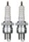 2x Zündkerze BR7HS passend für Peugeot Speedfight 1 2 3 4, Yamaha Aerox, MBK Nitro, Aprilia SR 50, Vespa PK 50 2T uvm. – entstört, 14 mm, 12,7 mm Gewindelänge
