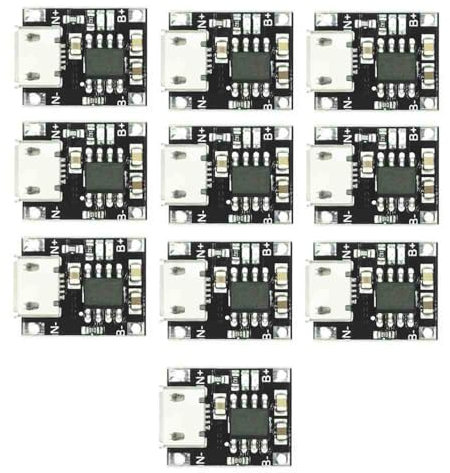 10PCS 1A 18650 Board Module Type C Mini Micro Mini USB (Mirco USB black)