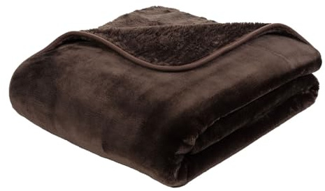 liebling Kuscheldecke Cashmere Feeling 130 x 170 cm, Schoko, Premium Sofa Decke, Dicke warme Wohndecke, 500 gr. / m²