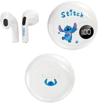 Cute Stitch Wireless Earbuds With Led Display Shows Battery Percentage Stitch Wireless Headphone Stitch Comfortable for Kids In Ears Best Sound Earphone Long Battery Timing HiFi Stereo Deep Bass
