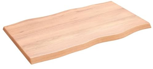 TJROO Tischplatte Hellbraun 100x60x4 cm Massives Eichenholz Tabletop Esstischplatte Möbelplatten Deckplatte Holzplatten Schreibtischplatten Esstiach Esstisch Holz Tischplatten