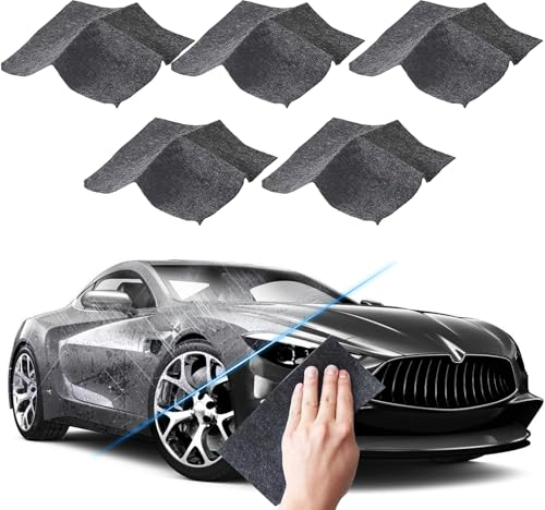 SMTelegance Nano Sparkle Tuch Auto Kratzer Original 5 Stück Nano Sparkle Tuch Nanosparkle Tuch für Reparatur von Leichten Kratzfarben Lackpflege Einfache Reparatur von Lackkratzern und Wasserflecken.