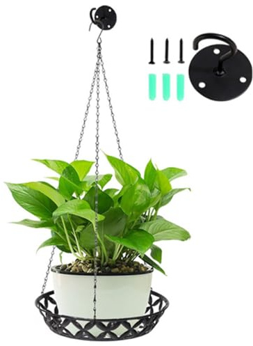 CuiCanfla Metallpflanzenaufhänger - Hängende Blumenampel Innen mit Deckenhaken & Hängekette