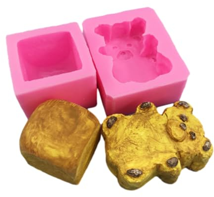 Molde De Silicona Para 2 Piezas Stampo Fatto A Mano Per Pane D'Orso Al Burro, Stampo Per Candela In Gesso Per Aromaterapia Al Cioccolato