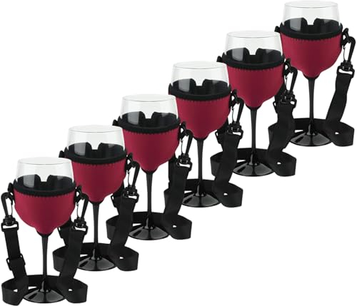 6 Pezzi Porta Bicchiere Di Vino Per Il Collo, Porta Bicchieri Sospesi Portabicchieri Porta Bicchiere di Vino per Il Collo Porta Bicchieri da Vino Portatile Adatto per Feste, Raduni, Picnic All'Aperto,