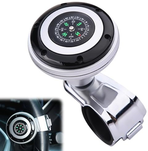 WEGREAT Pomello del volante universale per auto, camion, trattori, barche, tosaerba, carrello elevatore, colore nero