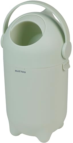 Nattou Dropy - Odour-Proof Nappy Bin, Easy Open with One Hand, Stylish Nappy Changing, Polypropylene/ABS Material, 49.5 x 28 cm, Green
