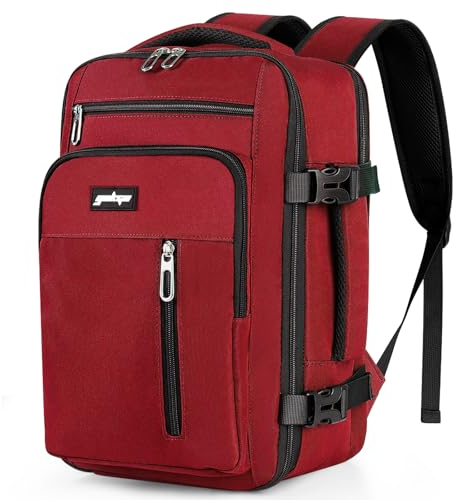 YOKGO Bagage Cabine 40x20x25 pour Ryanair Sac à Dos Voyage Cabine Avion 20L Femme Homme sous Siège Bagage à Main Petit,Sac de Voyage Ordinateur Portable 15.6 pour Easyjet Vueling Wizz Air(Rouge)