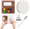 Aquarell-Reise-Set, Aquarell-Malset, Reise-Malpalette aus Holz mit 8 Rastern – tragbares Aquarell-Paletten-Set für Schüler A