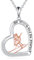 YFN Ski Halskette 925 Sterling Silber Herz Sport Anhänger Skiing Geschenk für Damen Mädchen