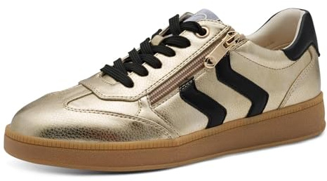 Marco Tozzi Damen Sneaker flach mit Reißverschluss Freizeit, Gold (Gold Comb), 41 EU