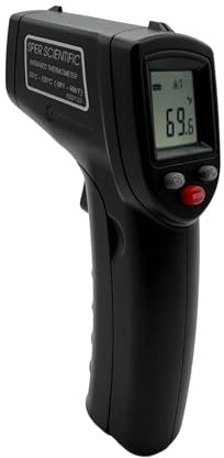 Sper Scientific 800130 Basic Infrared Thermometer 12:1/986°F - User Calibratable - High Accuracy Laser Temperature Gun with Backlit LCD for Industrial, HVAC, Cooking, Automotive & More