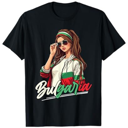 Bulgarien Flagge Frau Sonnenbrille Mädchen T-Shirt