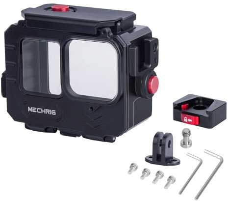 MechRig Aluminum Waterproof Case for GoPro HERO13 Black HERO12 HERO11 HERO10 HERO9 Action Camera 80M Deep Waterproof Horizontal and Vertical Shooting Switch (Quick Release-63075)