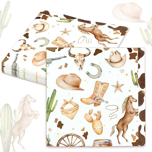 JeVenis Cowboy Party Servietten Wild West Party Zubehör Western Dekoration | 20 PCS Cowboy Party Servietten Wild West Party Zubehör Western Dekoration für Jungen Geburtstag Babyshower Party Dekoration