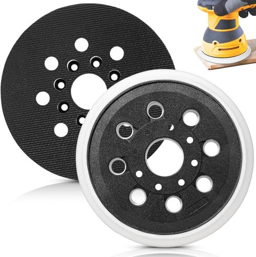 BIGP 125mm Schleifteller für Bosch GEX 125-1 AE & PEX 220 A/AE, 8-Loch Klett, Mittelhart, Zubehör Exzenterschleifer, 2 Stück Professional (Ø125mm)