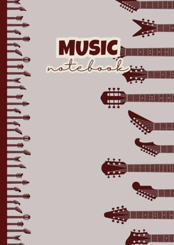 Guitar Maestro: A4 Sheet Music Notebook with Guitar Design: 128-Page Music Manuscript Journal with 12 Staves Per Page | Premium Staff Paper for Guitarists, Musicians & Composers | 8.3 x 11.8 Inches