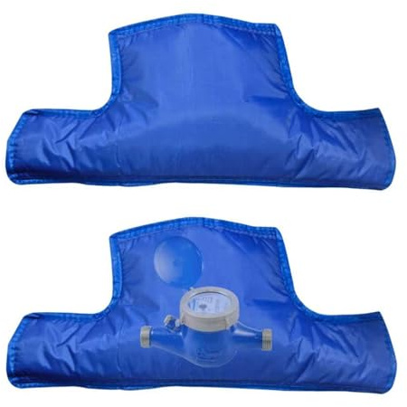 Lets Joy 2 Stück Wasserzähler-Isolierabdeckung, 55 x 25 cm Isolierte Abdeckung für Wasserzähler, Blau Wasseruhr Frostsicher Abdeckung, Universal Wasserzähler Frostschutz