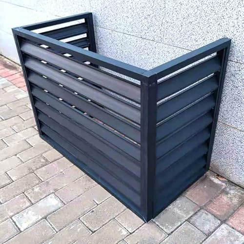 Outdoor Air Conditioner Cover Weatherproof Aluminium Heat Pump Cover Decorative Privacy Barrier Screen Noise Reduction Box for Air Conditioning Units