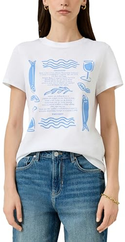 QS Damen Baumwollshirt mit Frontprint T-Shirt mit Frontprint (1er Pack)