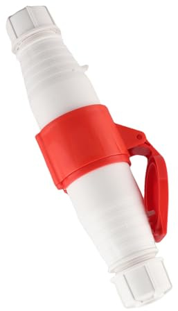 OPPWONG Prise CEE 4 Broches, Prise Industrielle IP44, Bornes à Vis avec Boucle Anti-chute, Idéale pour les Caravanes, les Sites de Camping et 220-380 V