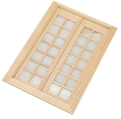 MUXZSIZ Ventana en Miniatura, Duradera, Bien Hecha, Detalles, muñeca a Escala 112, Modelo de Ventana pequeña de para Madera, artesanía Exquisita, casa de