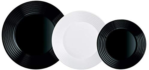 Luminarc Harena N&b Vajilla Opal 18 Piezas - 6 Personas Sodo Apto Microondas Apto Frigorífico Reciclable