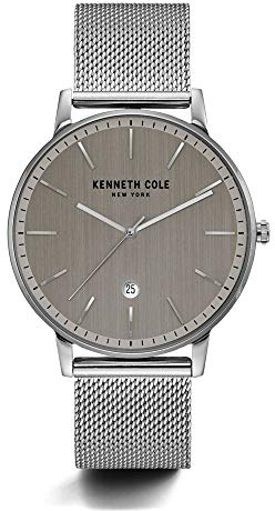 Kenneth Cole New York Herren-Armbanduhr, Quarz, Edelstahl und Leder