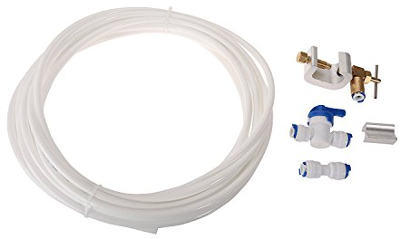 First4Spares Water Supply Pipe Tube + Fridge Connector Kit for Bosch American Style Double Fridge/Refrigerator (1/4 Pipe) & Self Bore Tap Clamp