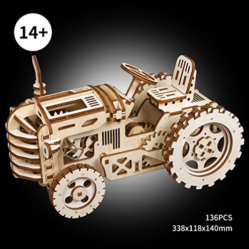 Robotime modellbausatz Tractor 24 x 12 cm Holz 135 Teile