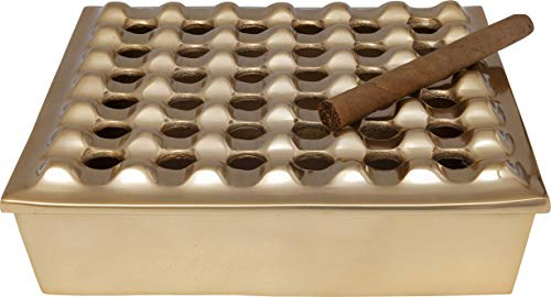 Kare Design Aschenbecher Soho Square, Gold, Quadratisch, Accessoire, abnehmbarem Deckel, Messing, 25x25cm (L/B)