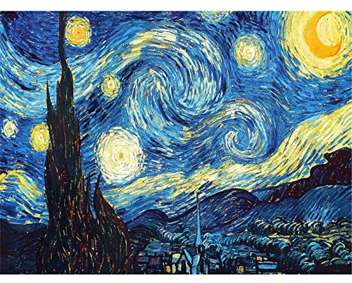 YSCOLOR Diamond Painting DIY 5D Vollständige Diamantmalerei Stickerei Van Gogh Sternennacht, Kreuzstich-Set, abstraktes Ölgemälde, Kunstharz, Handwerk, Dekoration für Zuhause, 30 x 40 cm