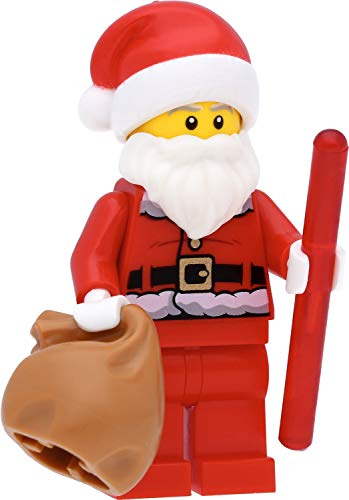 LEGO Minifigur Santa Claus (bedruckter Rücken) / Nikolaus/Weihnachtsmann mit Zubehör